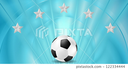 Abstract sport football background with silver stars and soccer ball 122334444