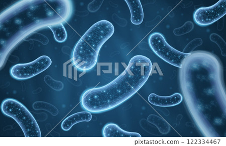 3d probiotic bacteria. Microbiome flora, lactobacillus acidophilus 122334467