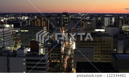 Evening view of the city center, including Utsunomiya City Hall, seen from the observation lobby of the Tochigi Prefectural Government Office Evening view of the city center, including Utsunomiya City Hall, seen from the observation lobby of the Tochigi Prefectural Government Office 122334481