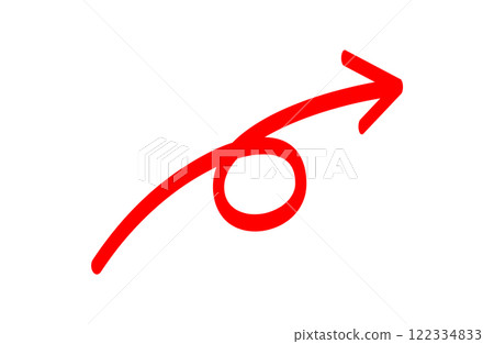 A red arrow drawn by hand with a pen 122334833