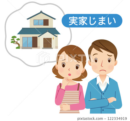 A couple worried about managing their family home A couple thinking about closing down their family home 122334919