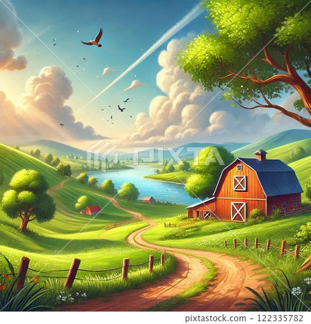 Beautiful countryside scenery 122335782