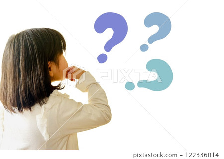 Curious child and question mark Curious child and question mark 122336014