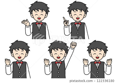 服務生男姿勢套裝 服務生男姿勢套裝 122336180