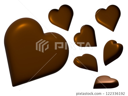 Heart chocolate illustrations from various angles 122336192