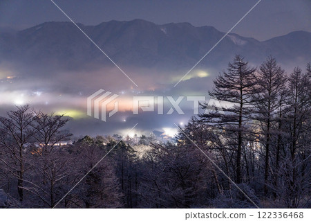 【山梨縣】冬天的山中湖村,雪景 【山梨縣】冬天的山中湖村,雪景 122336468