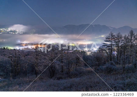 【山梨縣】冬天的山中湖村,雪景 【山梨縣】冬天的山中湖村,雪景 122336469