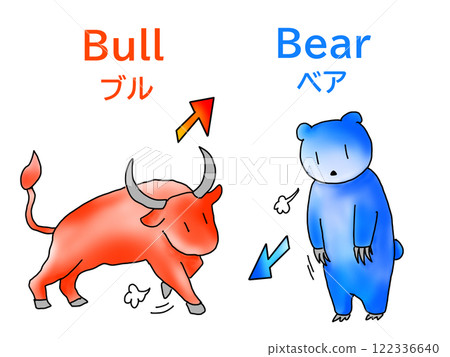 A loose illustration of a bull bear 122336640