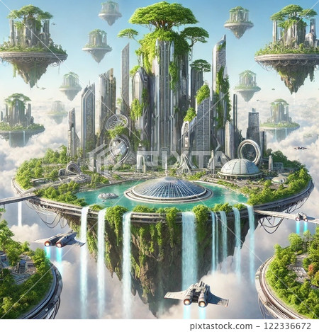 漂浮城市的奇幻插畫 漂浮城市的奇幻插畫 122336672