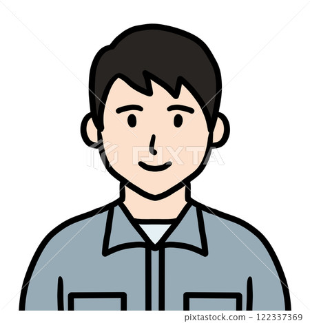 穿著工作服的年輕人 穿著工作服的年輕人 122337369