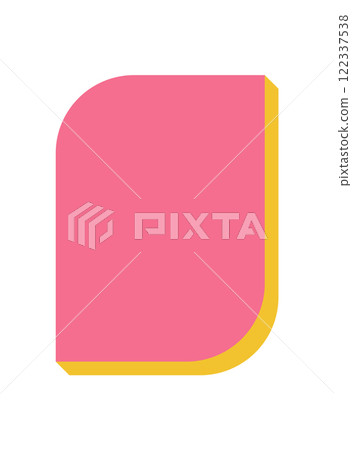Bold abstract brutalist shape. Minimalist element with flat curve and shadow. This iconic design reflects modern brutalism and y2k aesthetics, suitable for contemporary graphic projects. 122337538