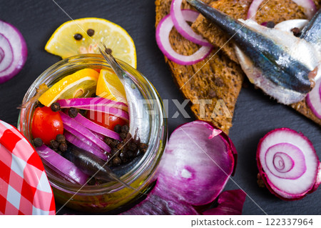 Homemade pickled sprats Homemade pickled sprats 122337964