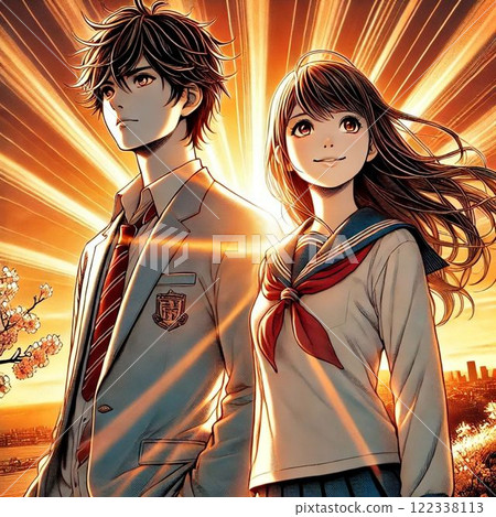 High school students full of hope for the future after graduation 122338113