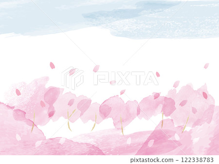 Pink beautiful cherry blossom background illustration 122338783