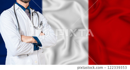 National Health System of France. France health and medical insurance concept 122339353