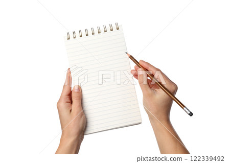 PNG,Notebook in hands, isolated on white background PNG,Notebook in hands, isolated on white background 122339492