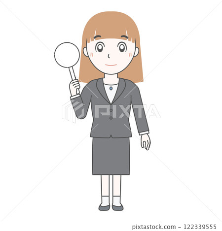 拿著方鈔的女商人A(素色全身單手) 拿著方鈔的女商人A(素色全身單手) 122339555