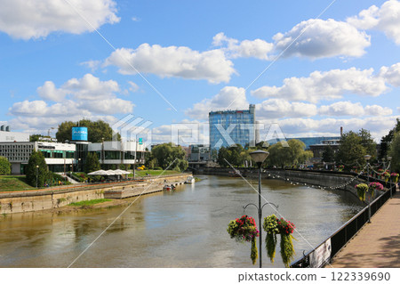 The Emajõgi River flows through Tartu, the capital of southern Estonia. The Emajõgi River flows through Tartu, the capital of southern Estonia. 122339690