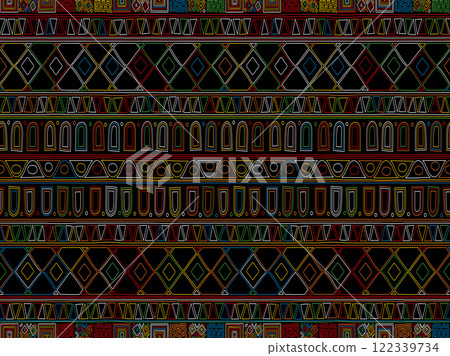 Decorative colored background tribal pattern 1 122339734
