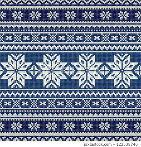 Scandinavian mosaic vector pattern 3 122339740