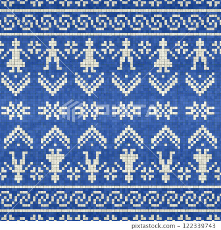 Scandinavian mosaic vector pattern 6 122339743