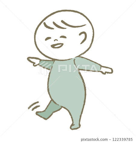 Smiling baby walking (light blue) Smiling baby walking (light blue) 122339785