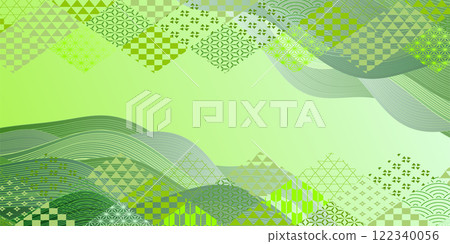 Fresh green Japanese pattern pattern background 122340056