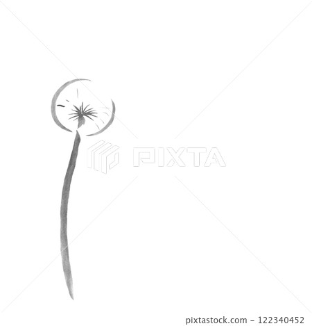 Dandelion fluff monochrome illustration Dandelion fluff monochrome illustration 122340452