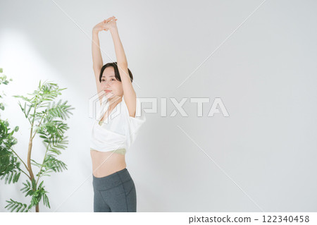 Women stretching Women stretching 122340458