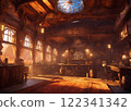 沐浴在夕陽下的蒸氣龐克風格的小酒館 122341342