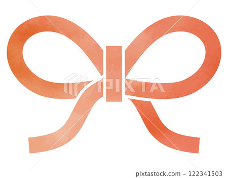 Watercolor style bow Mizuhiki ribbon vector illustration Watercolor style bow Mizuhiki ribbon vector illustration 122341503