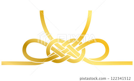 Vector illustration of gold bow mizuhiki ribbon 122341512