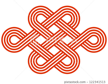 Vector illustration of Takara-musubi Mizuhiki ribbon Vector illustration of Takara-musubi Mizuhiki ribbon 122341513