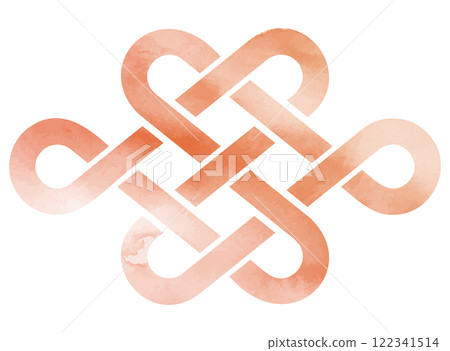 Vector illustration of a watercolor-style Takara-musubi Mizuhiki ribbon 122341514