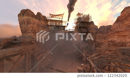 遭受攻擊的古代遺跡 122342020