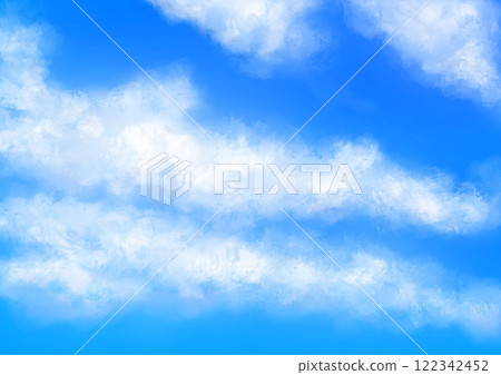 Blue sky and fluffy clouds background 122342452