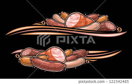 Vector Sausage Border Vector Sausage Border 122342485