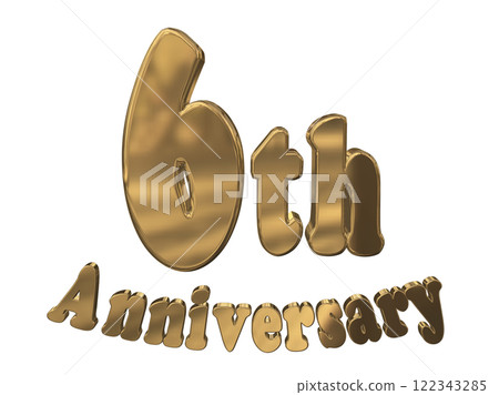 3DCG 人物「6th Anniversary/6 週年紀念標記閃光」金色、金色 122343285