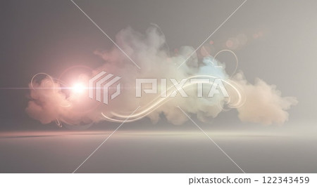 Moon hiding behind clouds wallpaper illustration 122343459