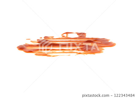 Red tomato sauce ketchup stains and smears 122343484