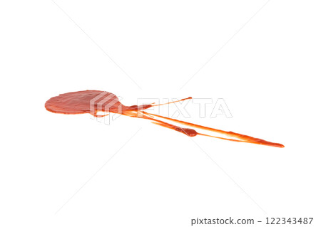 Red tomato sauce ketchup stains and smears 122343487