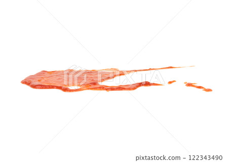 Red tomato sauce ketchup stains and smears 122343490