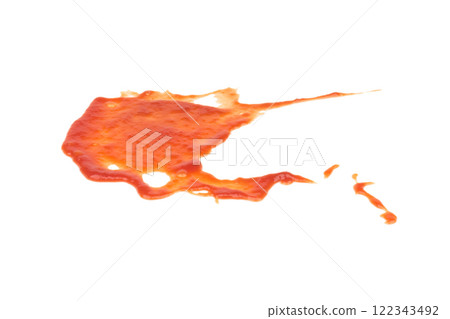 Red tomato sauce ketchup stains and smears 122343492