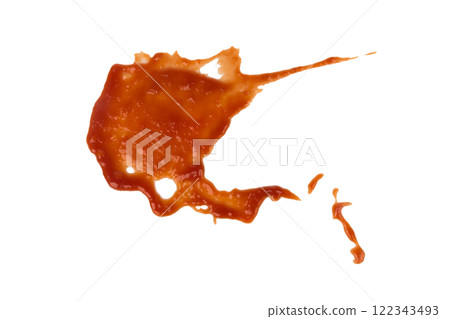 Red tomato sauce ketchup stains and smears 122343493