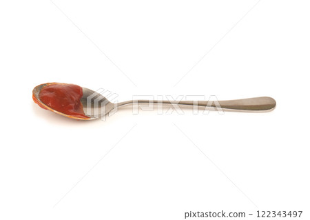 Red tomato sauce ketchup stains and smears 122343497