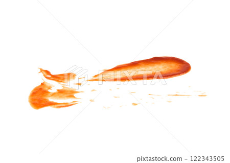 Red tomato sauce ketchup stains and smears 122343505