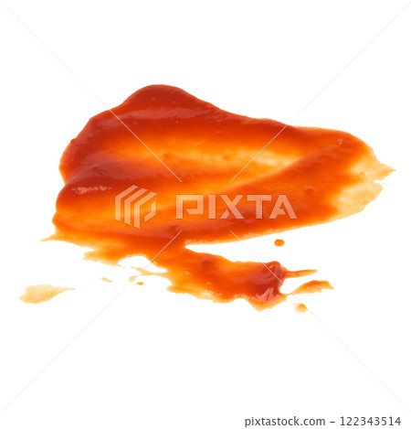 Red tomato sauce ketchup stains and smears 122343514