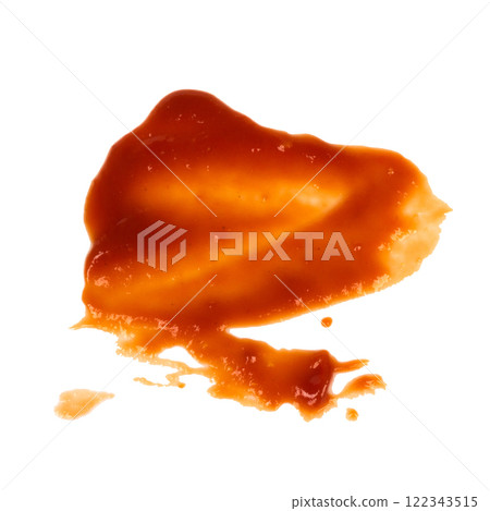 Red tomato sauce ketchup stains and smears 122343515
