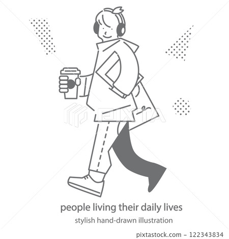 People living their own lifestyles: simple and stylish hand-drawn illustrations People living their own lifestyles: simple and stylish hand-drawn illustrations 122343834