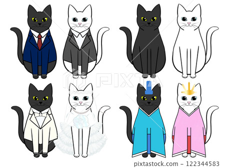 穿著各種場合衣服的貓的全身插圖集 穿著各種場合衣服的貓的全身插圖集 122344583